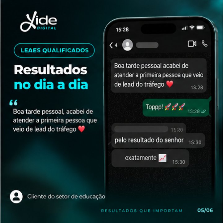 Feedback de cliente do setor de educação: primeiro atendimento vindo de lead do tráfego
